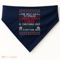 Funny Holiday Librarian Christmas Cheer Ugly Sweater USA-Made Doggie Bandana thumb 0