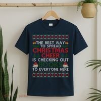 Funny Holiday Librarian Christmas Cheer Ugly Sweater T-Shirt thumb 2