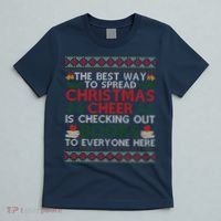 Funny Holiday Librarian Christmas Cheer Ugly Sweater T-Shirt thumb 5