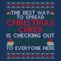 Funny Holiday Librarian Christmas Cheer Ugly Sweater Women's Hoodie thumb 2
