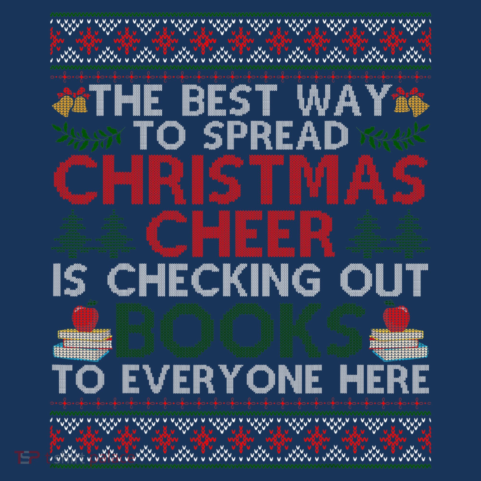 Funny Holiday Librarian Christmas Cheer Ugly Sweater Mousepad