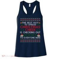 Funny Holiday Librarian Christmas Cheer Ugly Sweater Women's Tank Top thumb 0