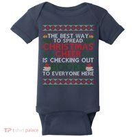 Funny Holiday Librarian Christmas Cheer Ugly Sweater Baby Bodysuit thumb 0