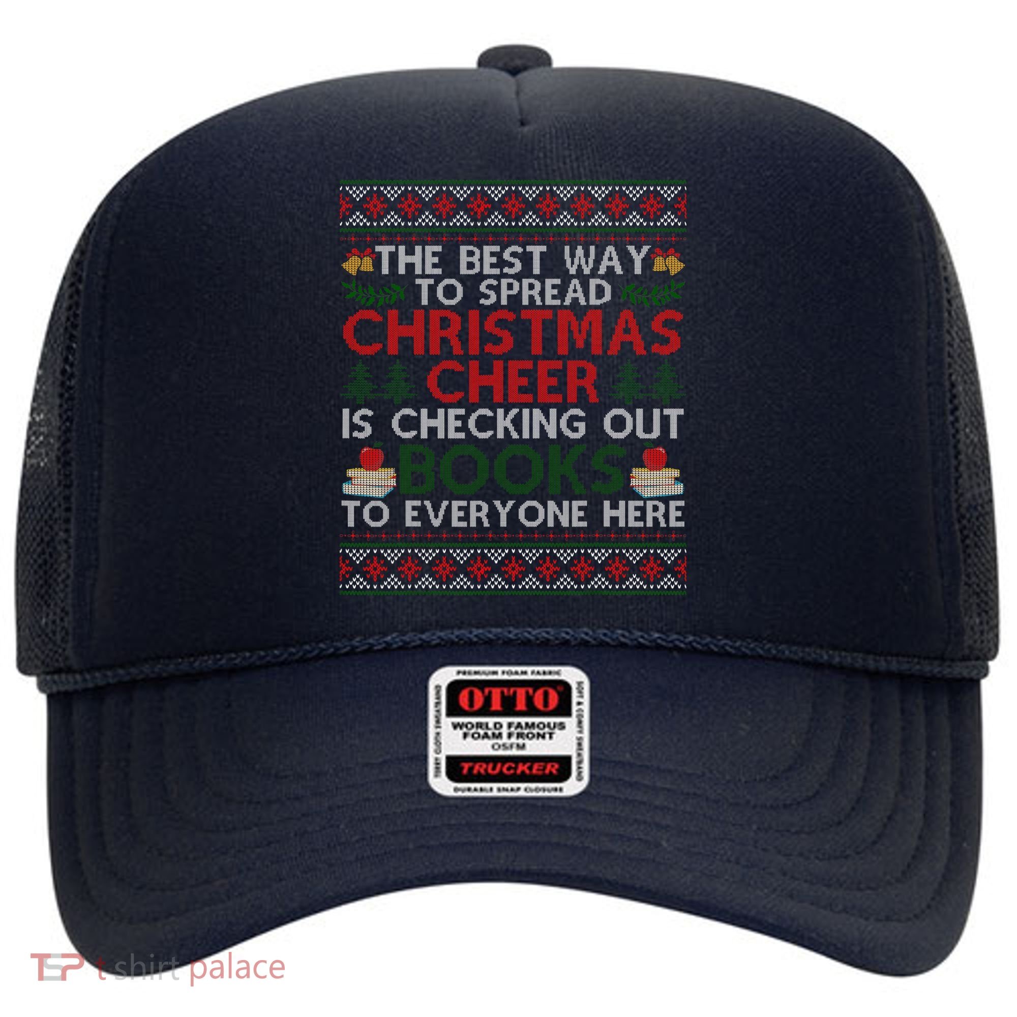 Funny Holiday Librarian Christmas Cheer Ugly Sweater Hat