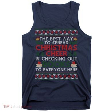 Funny Holiday Librarian Christmas Cheer Ugly Sweater Tank Top