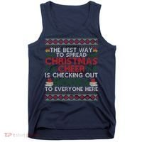 Funny Holiday Librarian Christmas Cheer Ugly Sweater Tank Top thumb 0