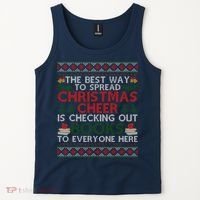 Funny Holiday Librarian Christmas Cheer Ugly Sweater Tank Top thumb 2