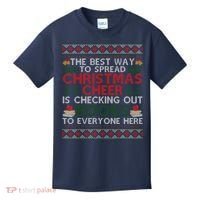 Funny Holiday Librarian Christmas Cheer Ugly Sweater Kids T-Shirt thumb 0
