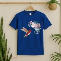Flowers Hummingbird Lover Vintage Nature Hummingbird Gift T-Shirt thumb 2