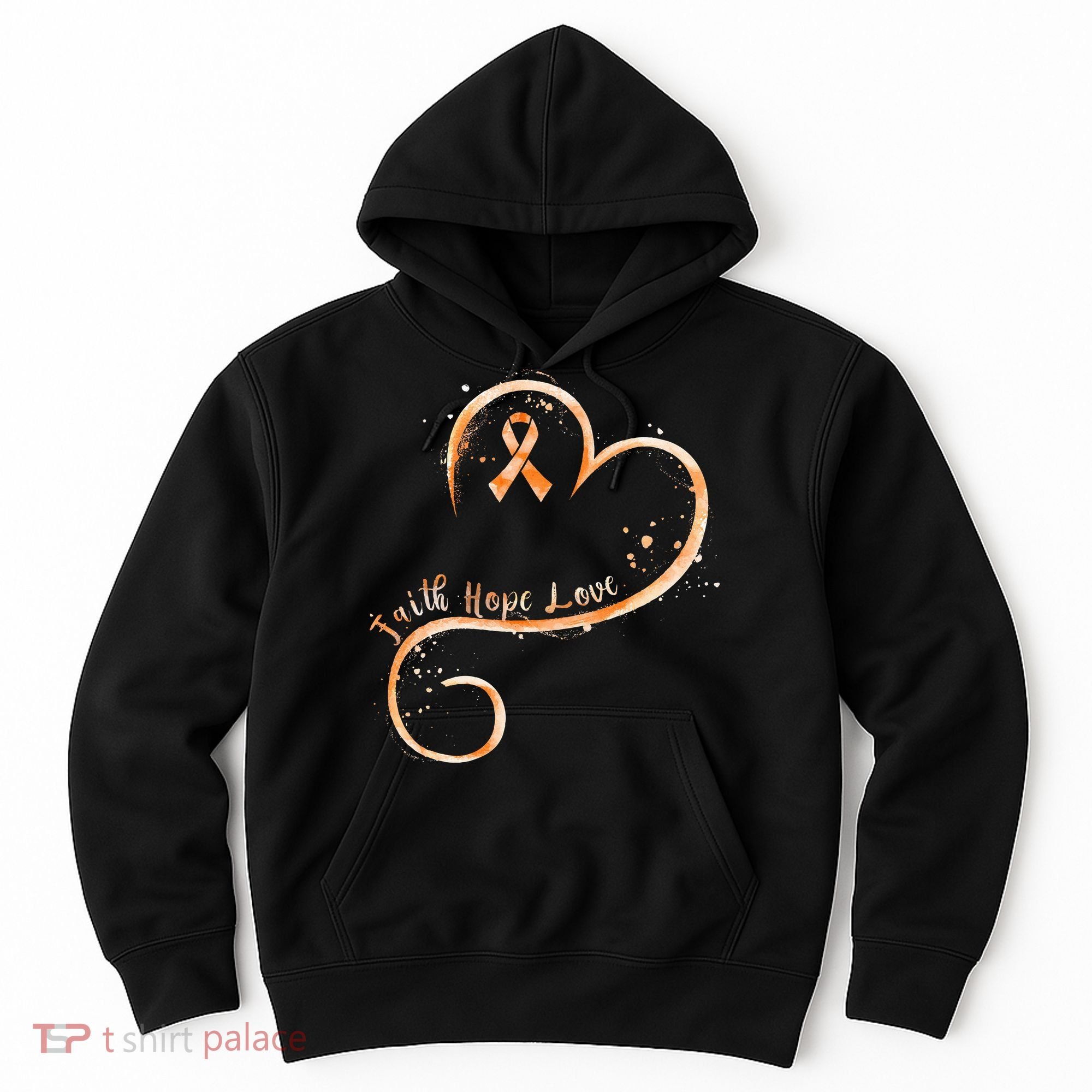 Faith Hope Love Orange Ribbon Leukemia Awareness Hoodie