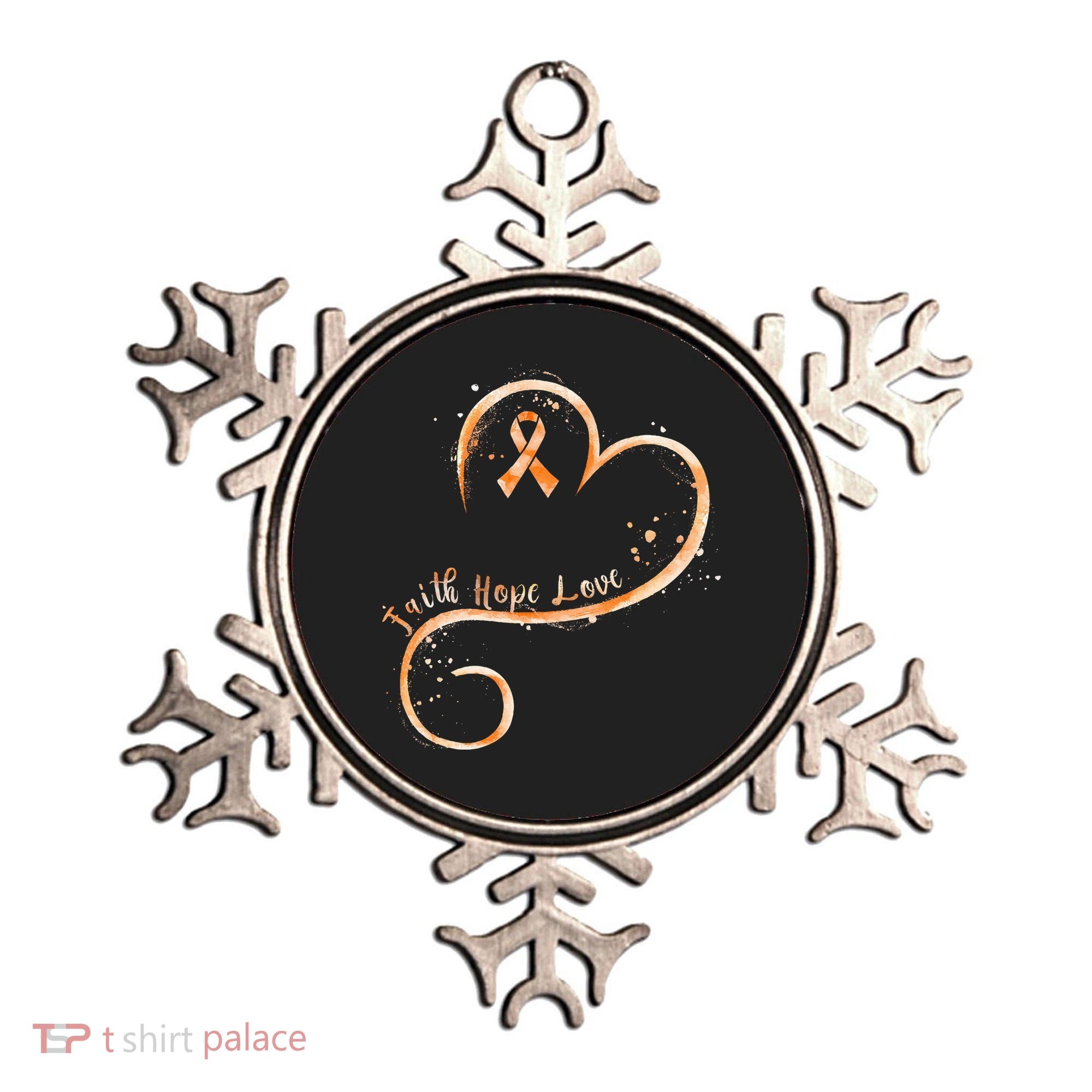 Faith Hope Love Orange Ribbon Leukemia Awareness Ornament