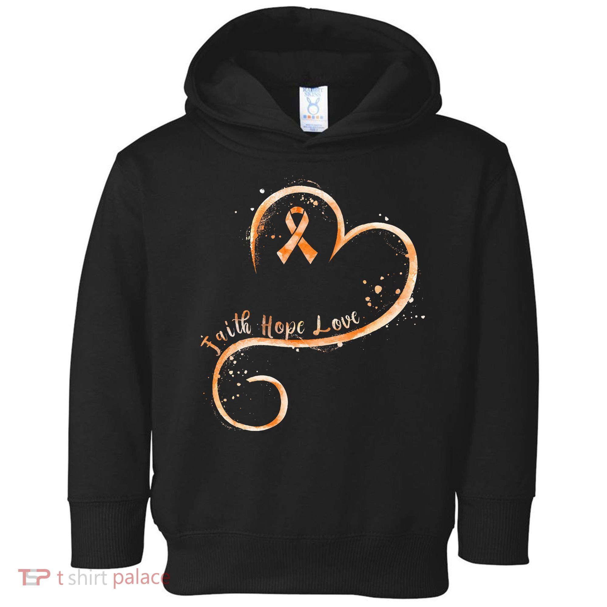 Faith Hope Love Orange Ribbon Leukemia Awareness Toddler Hoodie