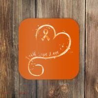 Faith Hope Love Orange Ribbon Leukemia Awareness Coaster thumb 0