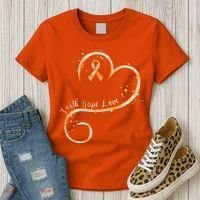 Faith Hope Love Orange Ribbon Leukemia Awareness Women's T-Shirt thumb 3