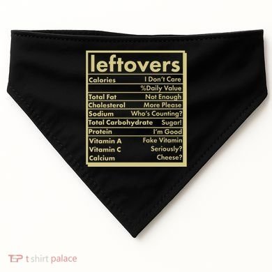 Funny Holiday Leftovers Nutrition Guide USA-Made Doggie Bandana