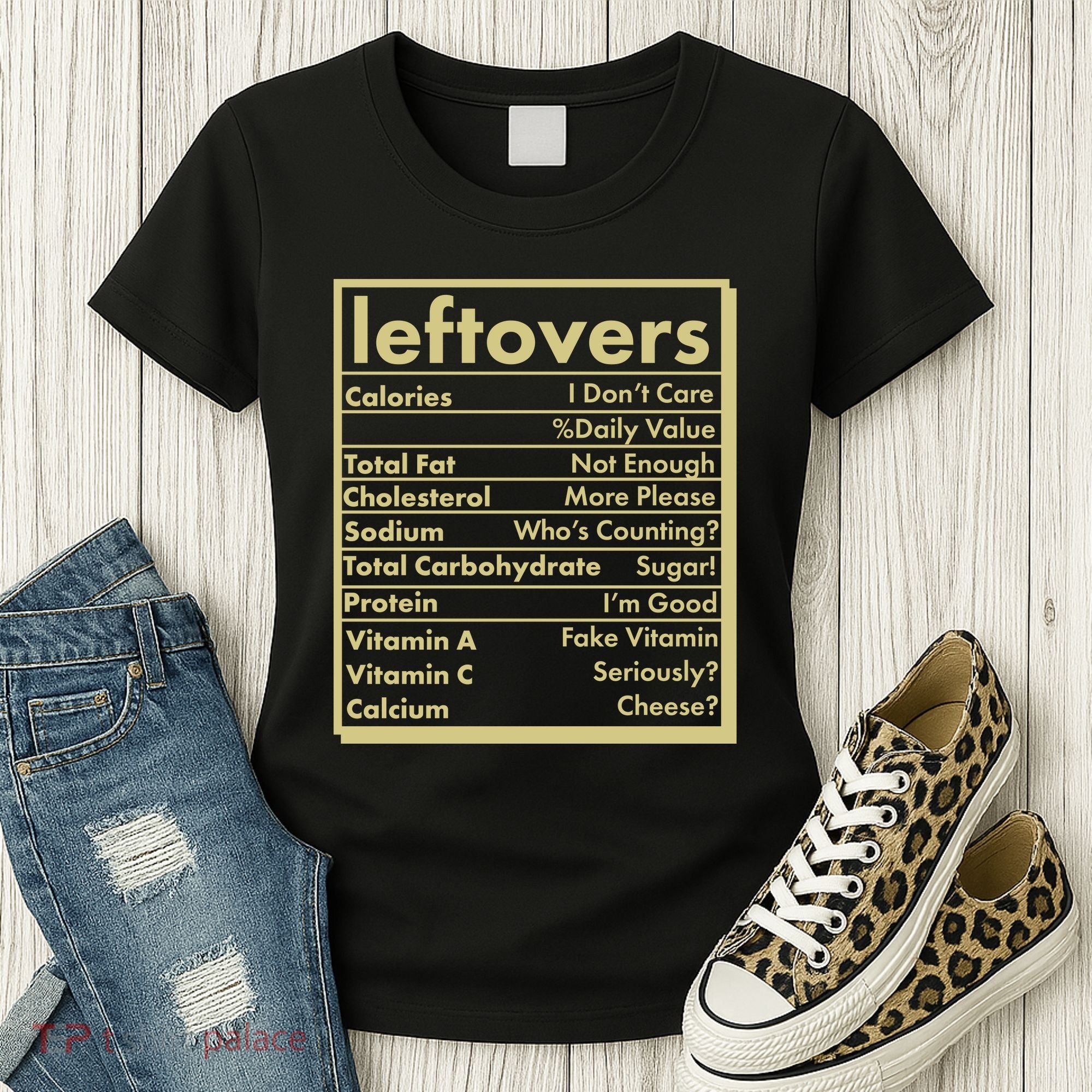 Funny Holiday Leftovers Nutrition Guide Women's T-Shirt