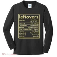 Funny Holiday Leftovers Nutrition Guide Kids Long Sleeve Shirt thumb 0