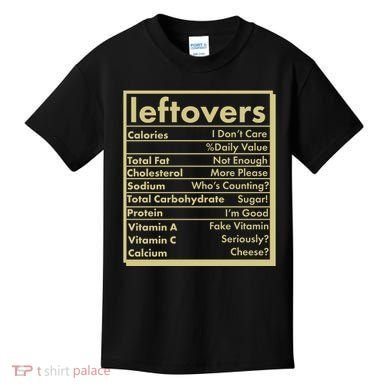 Funny Holiday Leftovers Nutrition Guide Kids T-Shirt