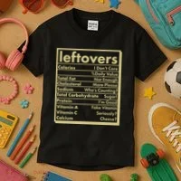 Funny Holiday Leftovers Nutrition Guide Kids T-Shirt thumb 3