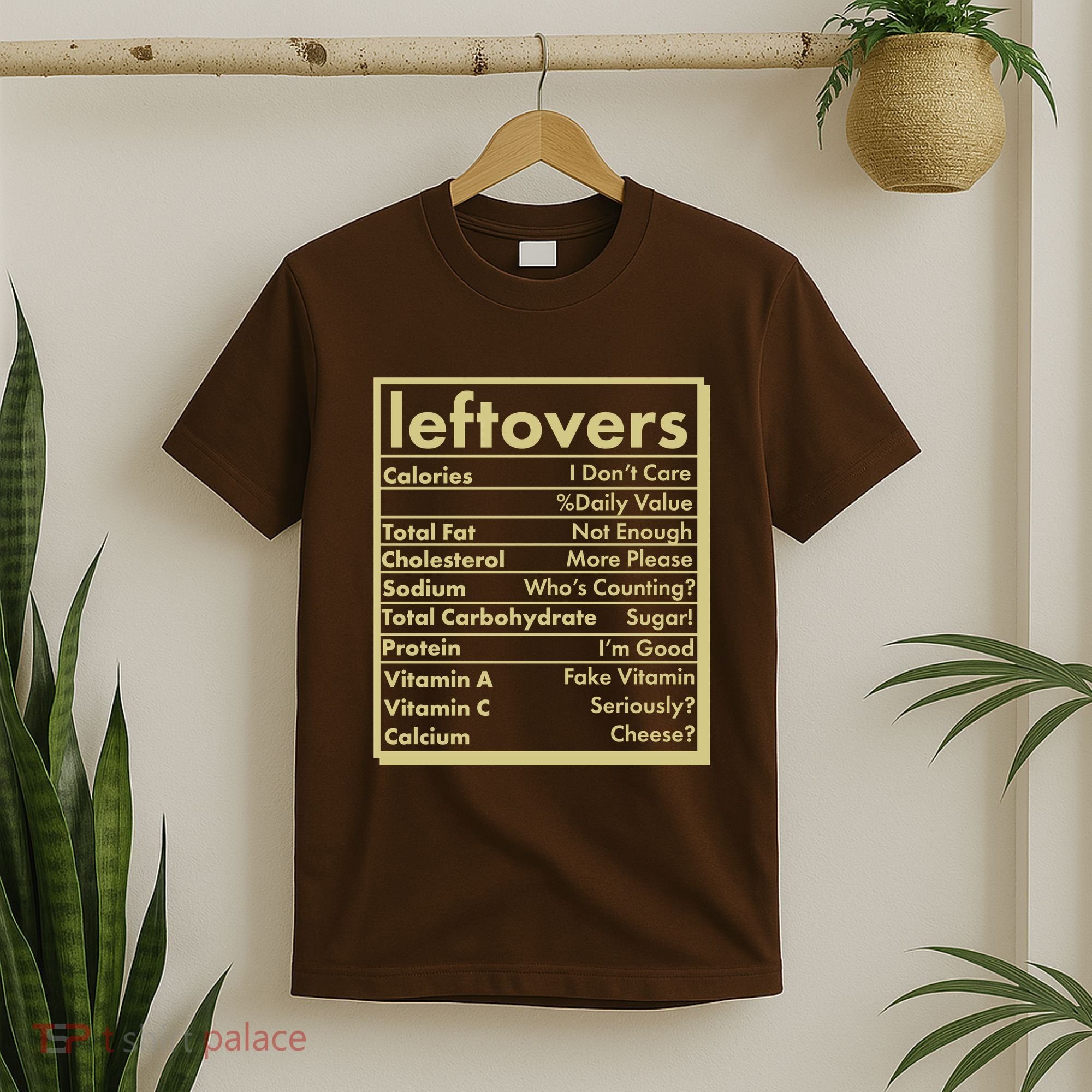 Funny Holiday Leftovers Nutrition Guide T-Shirt