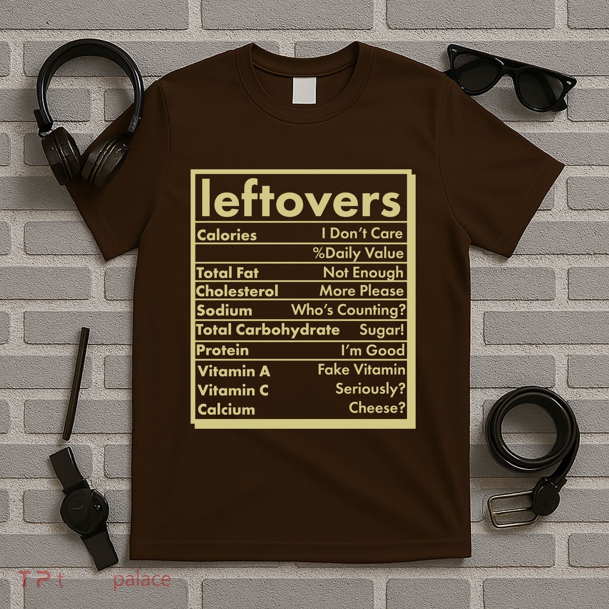 Funny Holiday Leftovers Nutrition Guide T-Shirt