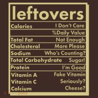 Funny Holiday Leftovers Nutrition Guide T-Shirt thumb 7