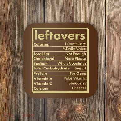 Funny Holiday Leftovers Nutrition Guide Coaster