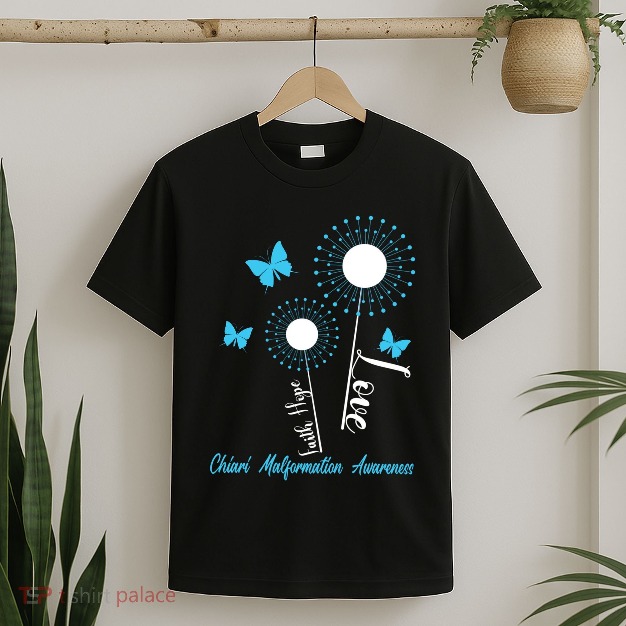 Faith Hope Love Dandelion Chiari Malformation Awareness T-Shirt