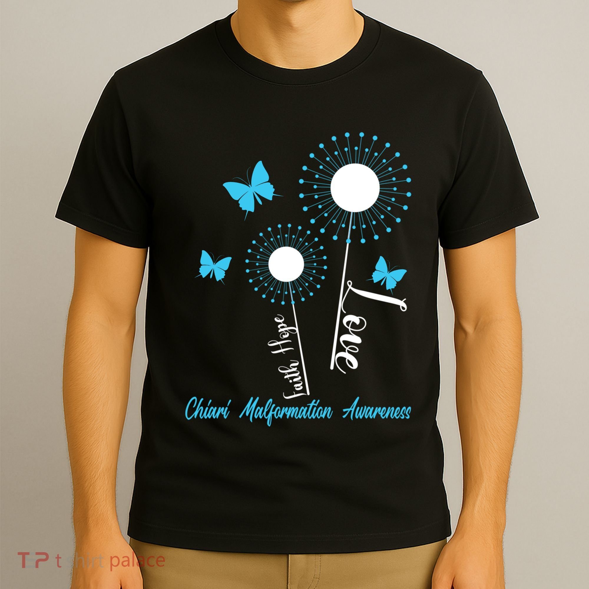 Faith Hope Love Dandelion Chiari Malformation Awareness T-Shirt