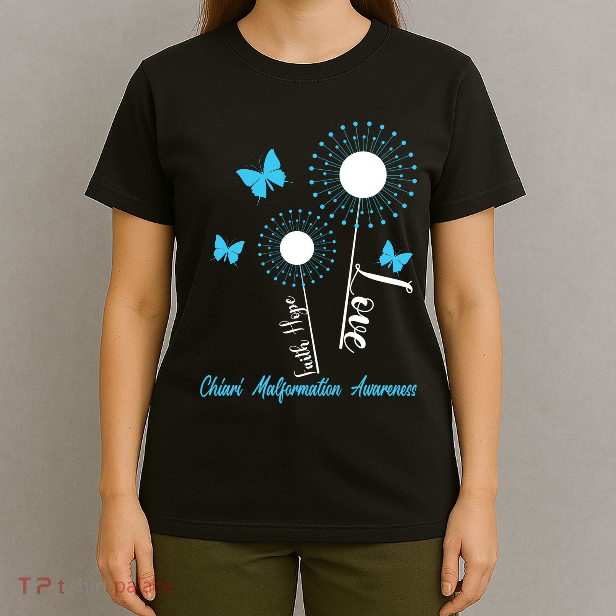 Faith Hope Love Dandelion Chiari Malformation Awareness T-Shirt