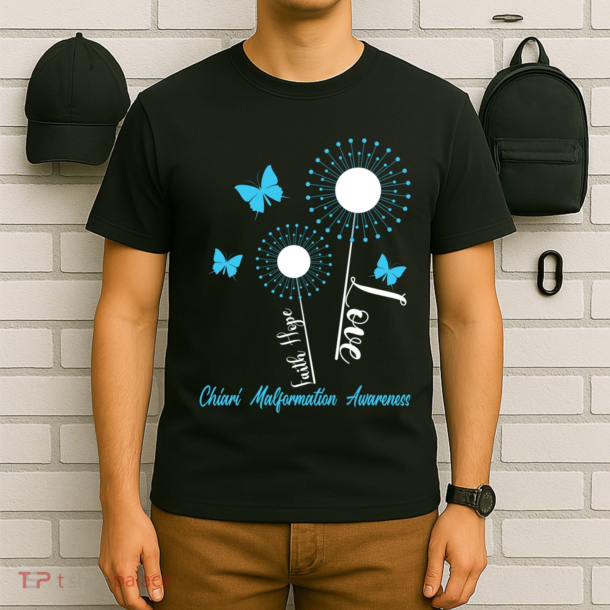 Faith Hope Love Dandelion Chiari Malformation Awareness T-Shirt