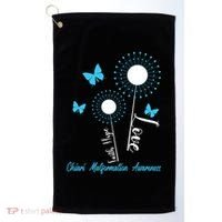 Faith Hope Love Dandelion Chiari Malformation Awareness Golf Towel thumb 0