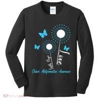 Faith Hope Love Dandelion Chiari Malformation Awareness Kids Long Sleeve Shirt thumb 0