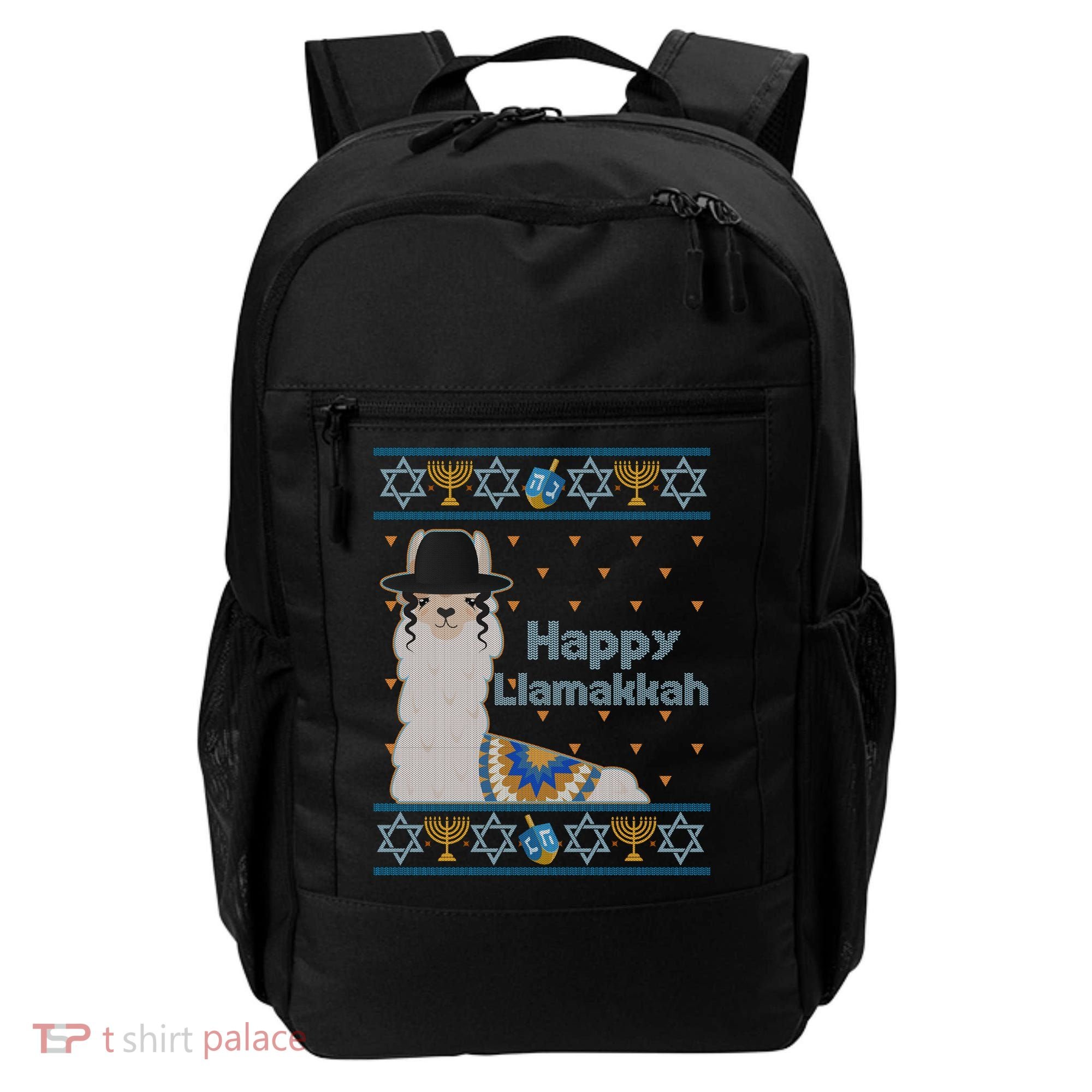 Funny Happy Llamakkah Ugly Hanukkah Sweater Backpack