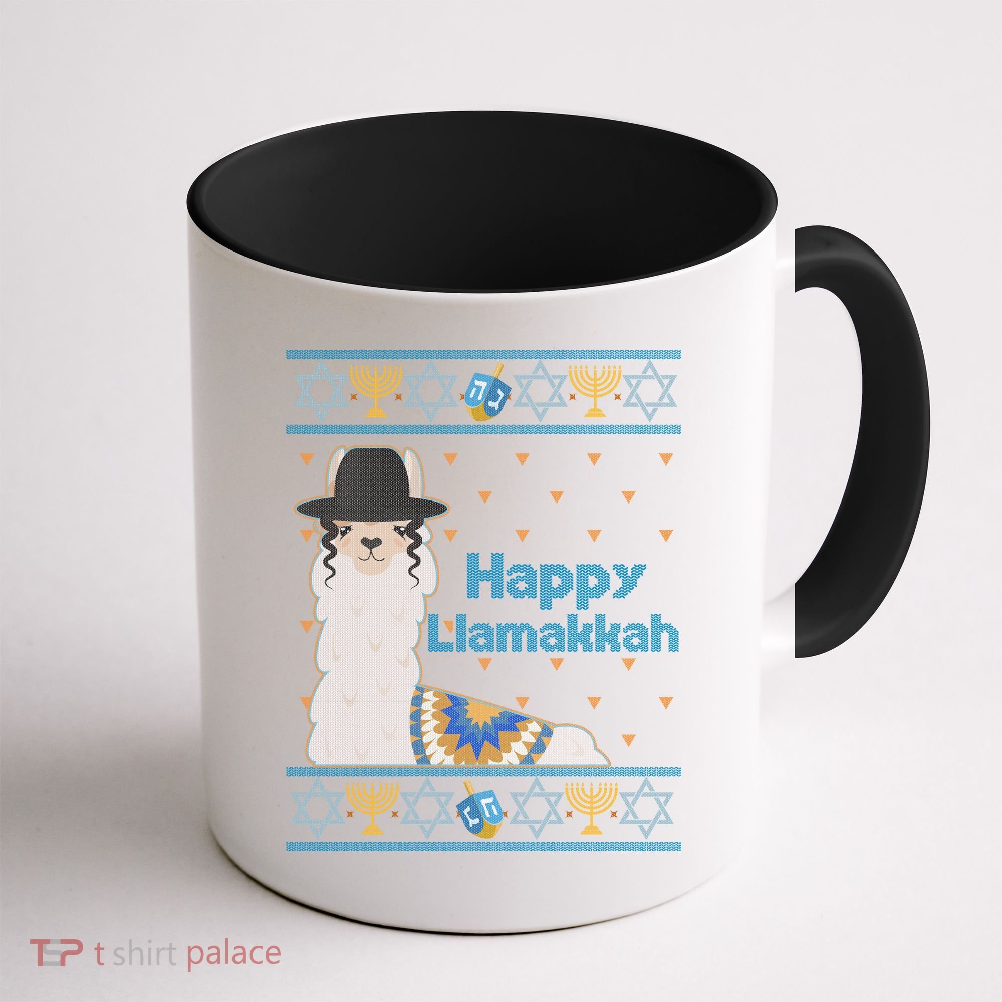 Funny Happy Llamakkah Ugly Hanukkah Sweater Coffee Mug