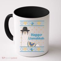 Funny Happy Llamakkah Ugly Hanukkah Sweater Coffee Mug thumb 0