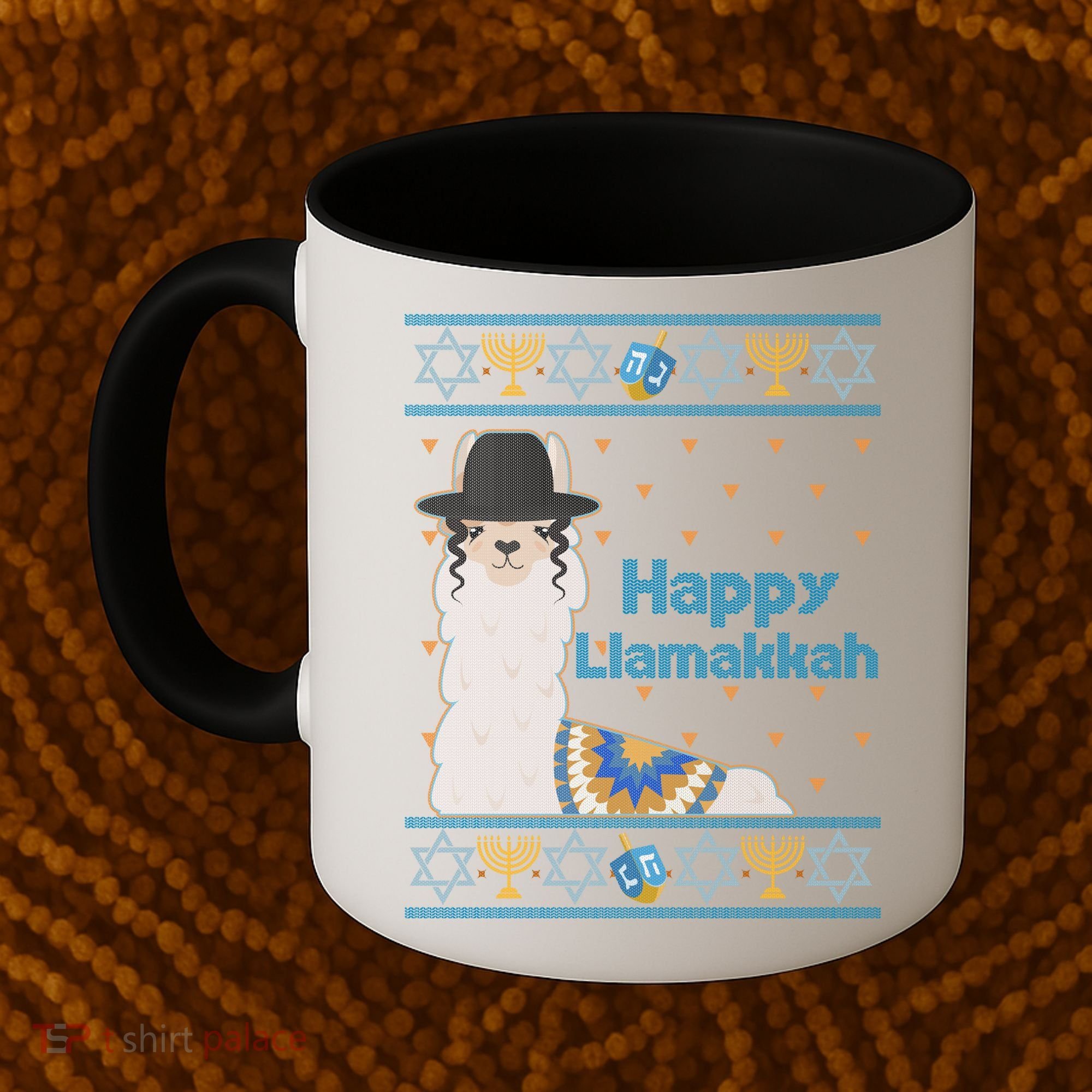Funny Happy Llamakkah Ugly Hanukkah Sweater Coffee Mug