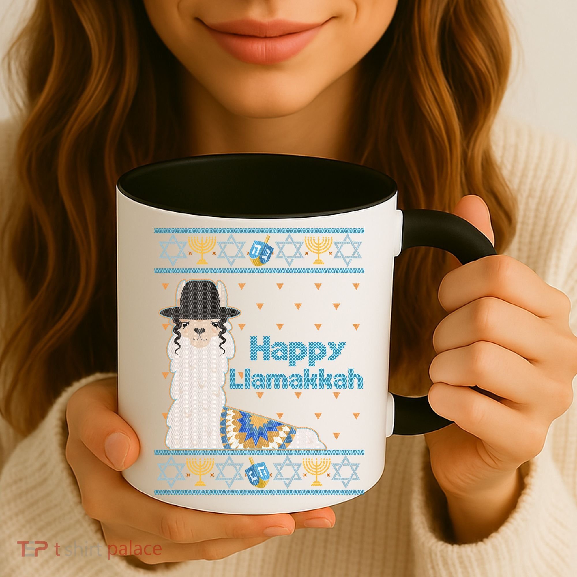 Funny Happy Llamakkah Ugly Hanukkah Sweater Coffee Mug