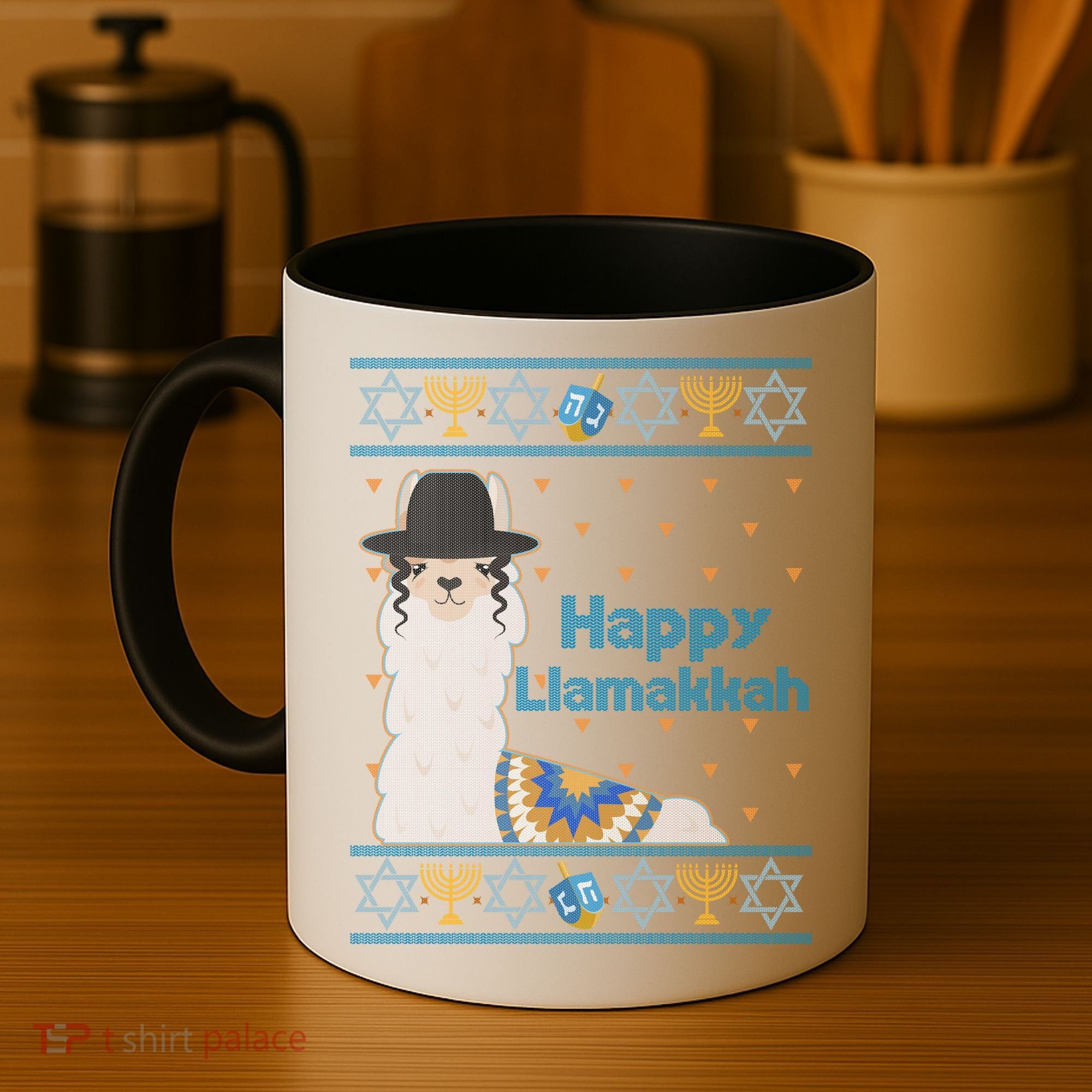 Funny Happy Llamakkah Ugly Hanukkah Sweater Coffee Mug