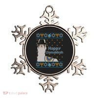 Funny Happy Llamakkah Ugly Hanukkah Sweater Ornament thumb 0