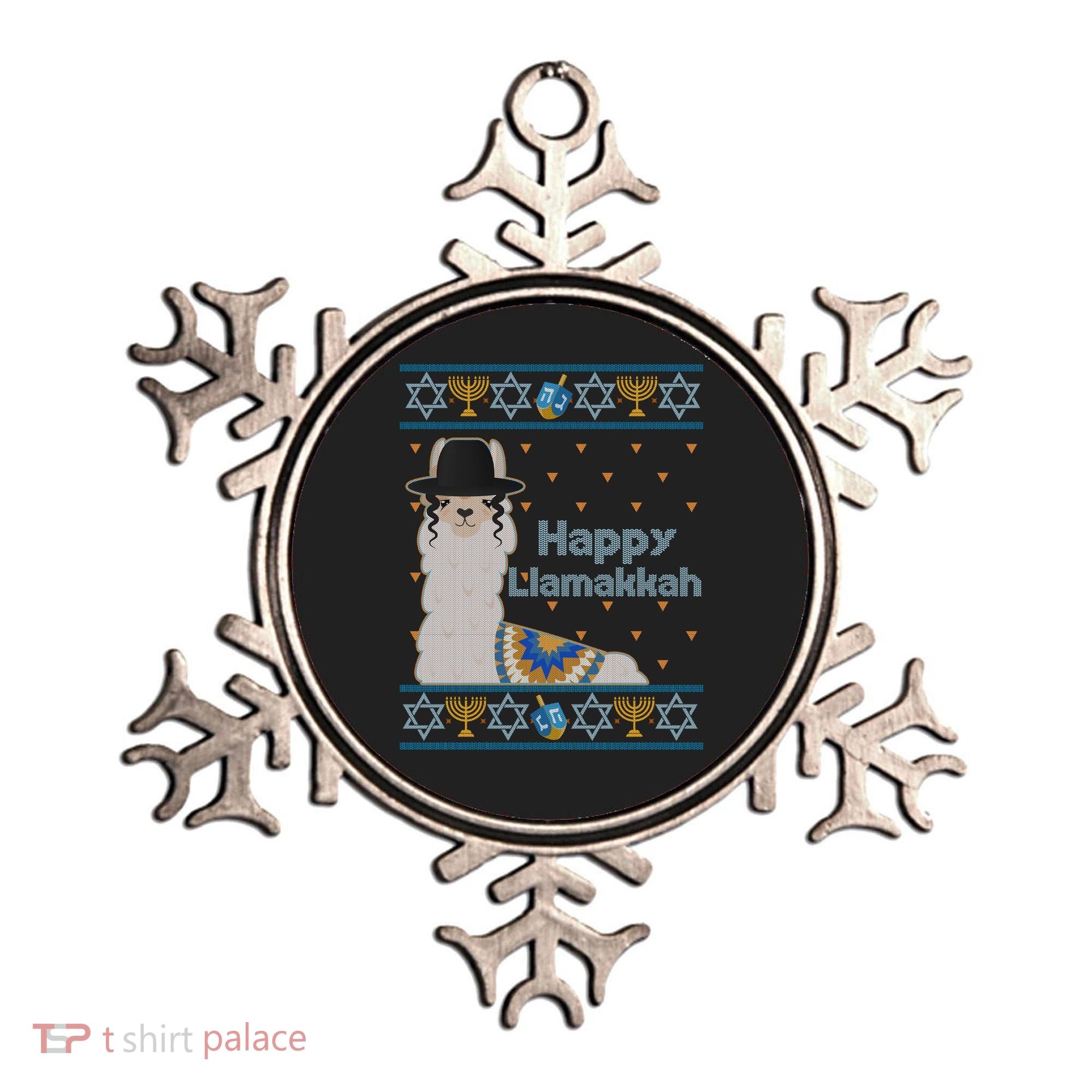 Funny Happy Llamakkah Ugly Hanukkah Sweater Ornament