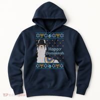 Funny Happy Llamakkah Ugly Hanukkah Sweater Hoodie thumb 0
