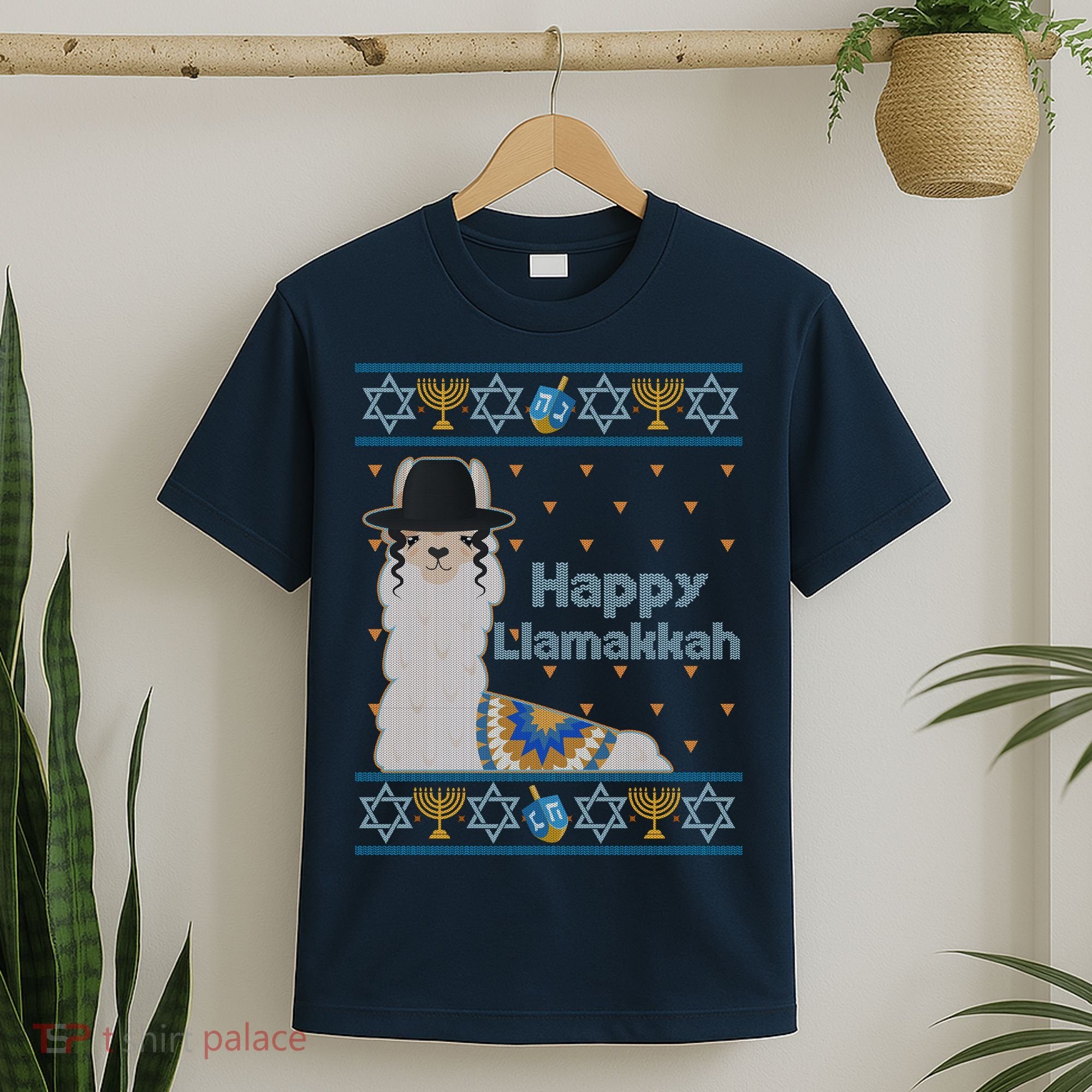 Funny Happy Llamakkah Ugly Hanukkah Sweater T-Shirt