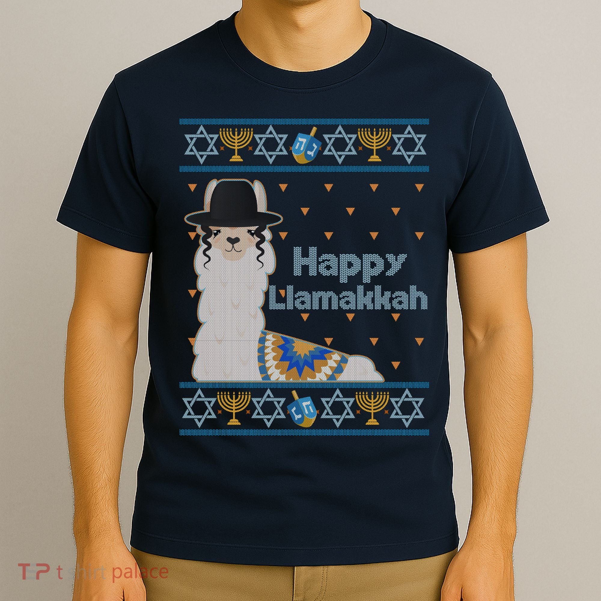 Funny Happy Llamakkah Ugly Hanukkah Sweater T-Shirt