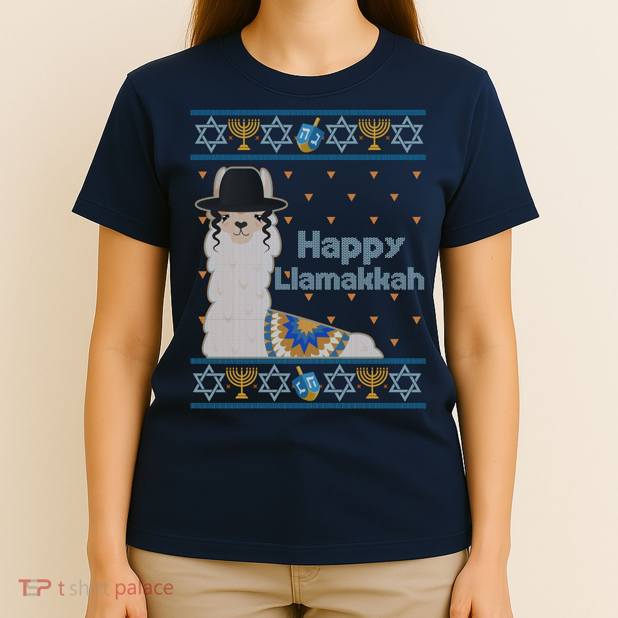 Funny Happy Llamakkah Ugly Hanukkah Sweater T-Shirt