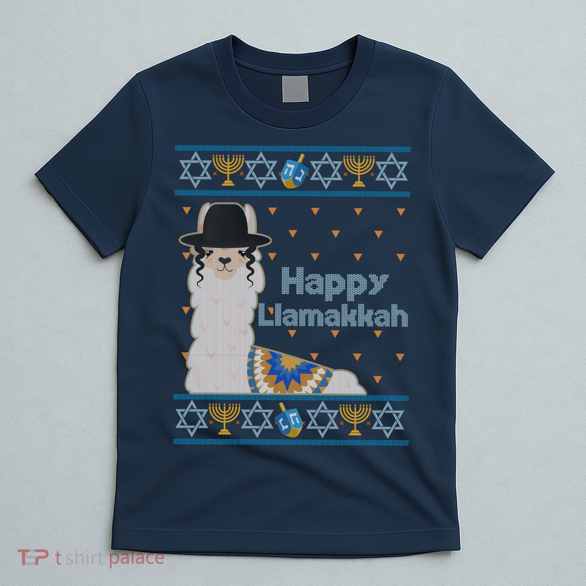 Funny Happy Llamakkah Ugly Hanukkah Sweater T-Shirt