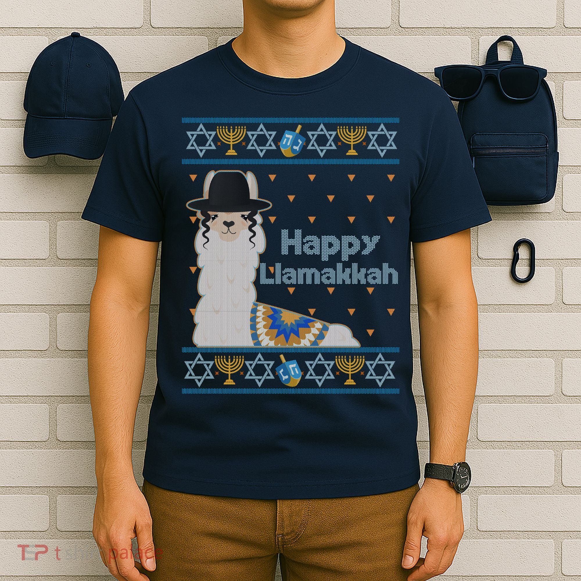 Funny Happy Llamakkah Ugly Hanukkah Sweater T-Shirt