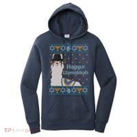 Funny Happy Llamakkah Ugly Hanukkah Sweater Women's Hoodie thumb 0