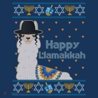 Funny Happy Llamakkah Ugly Hanukkah Sweater Mousepad thumb 1