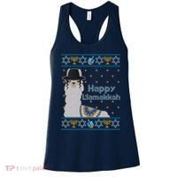 Funny Happy Llamakkah Ugly Hanukkah Sweater Women's Tank Top thumb 0